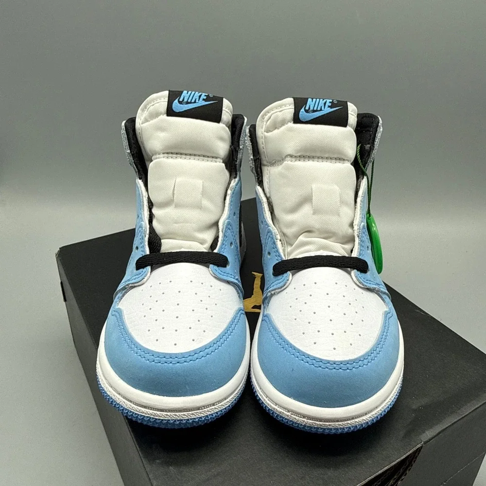 Jordan 1 Retro High OG Toddler‎ 10C University Blue White Black AQ2665-134 EUC